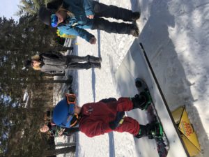 Mommy and me snowboard lessons at smugglers' notch