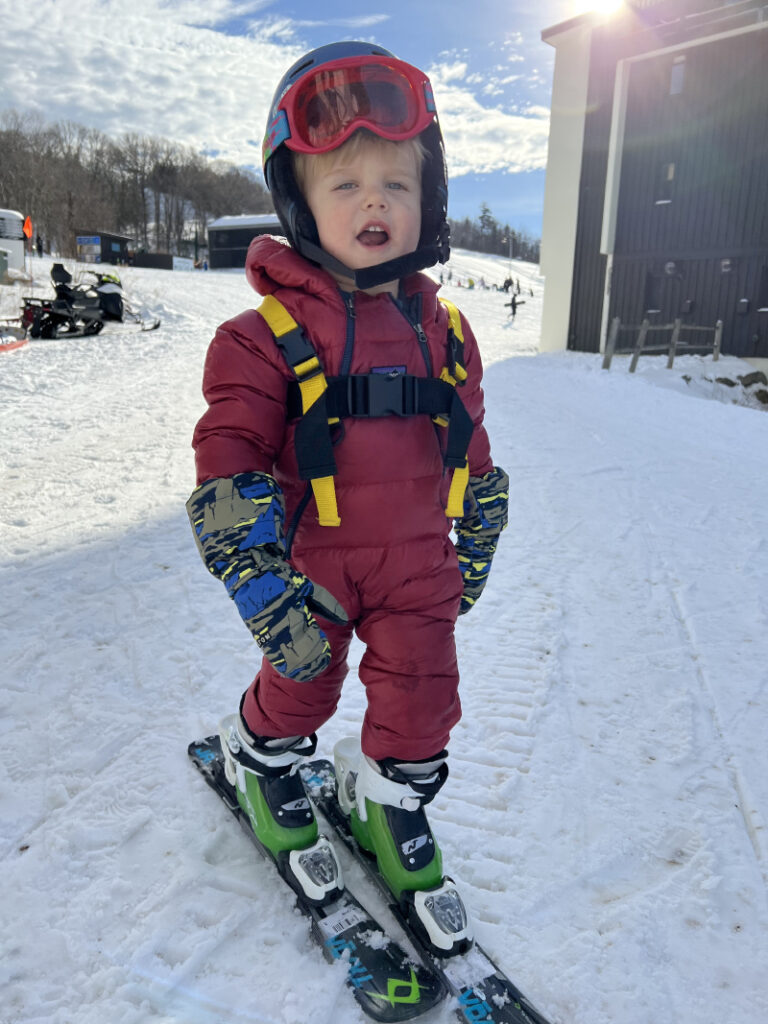 two year old on skis