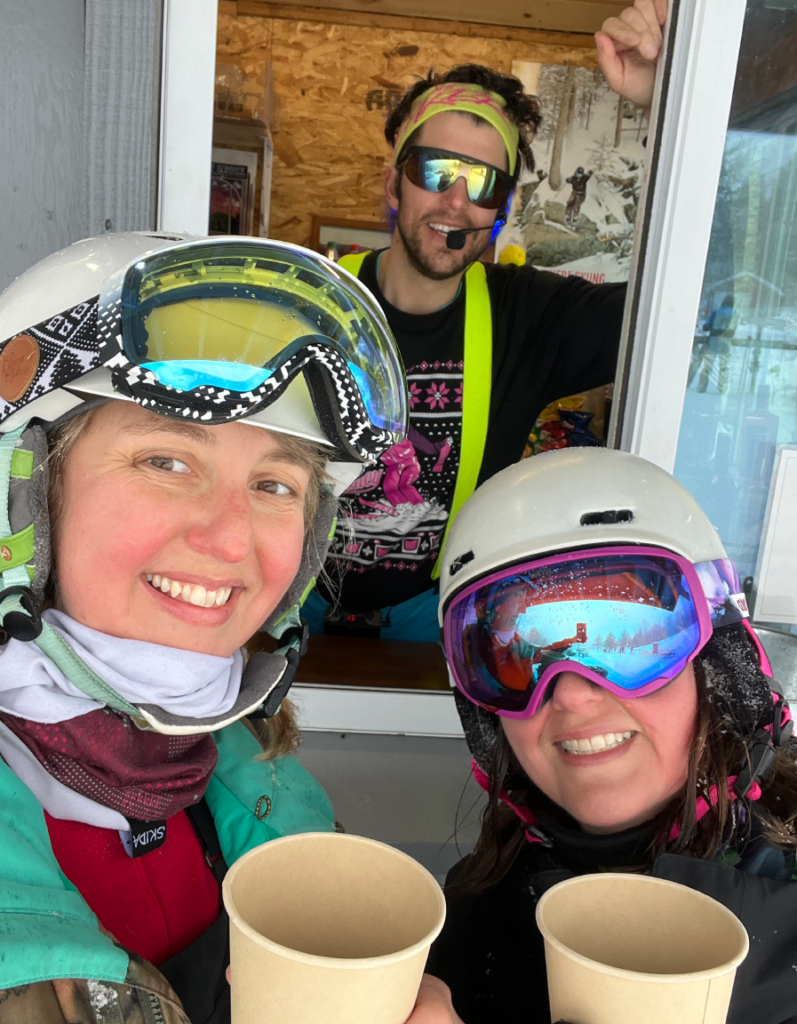 Women toasting at Magic Mountain Ski Area