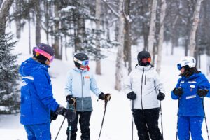 Women + Wine ski clinic at Stowe