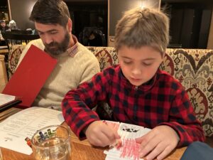 family dinner at Woodstock Inn, Vermont