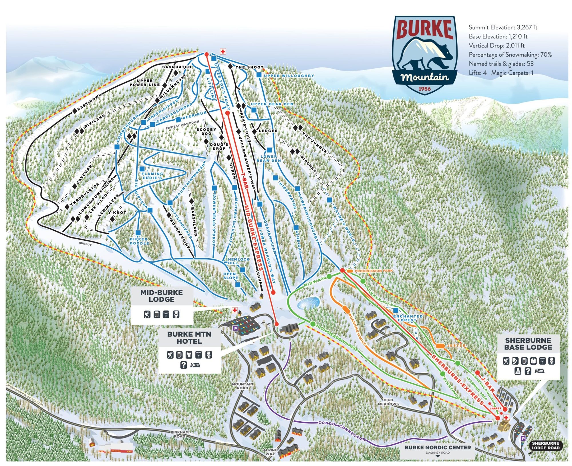 Burke Mountain trail map
