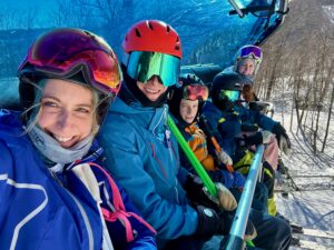 Family on ski lift at Killington