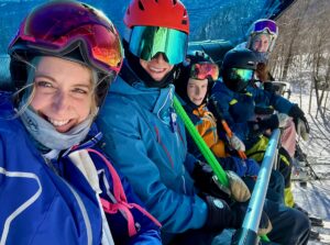 Family on ski lift at Killington
